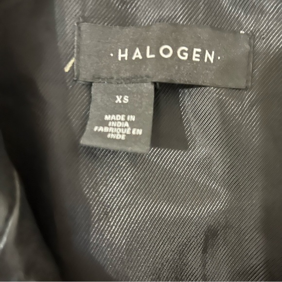 Halogen 100% Genuine Leather Black Moto Jacket Size XS - Picture 4 of 6